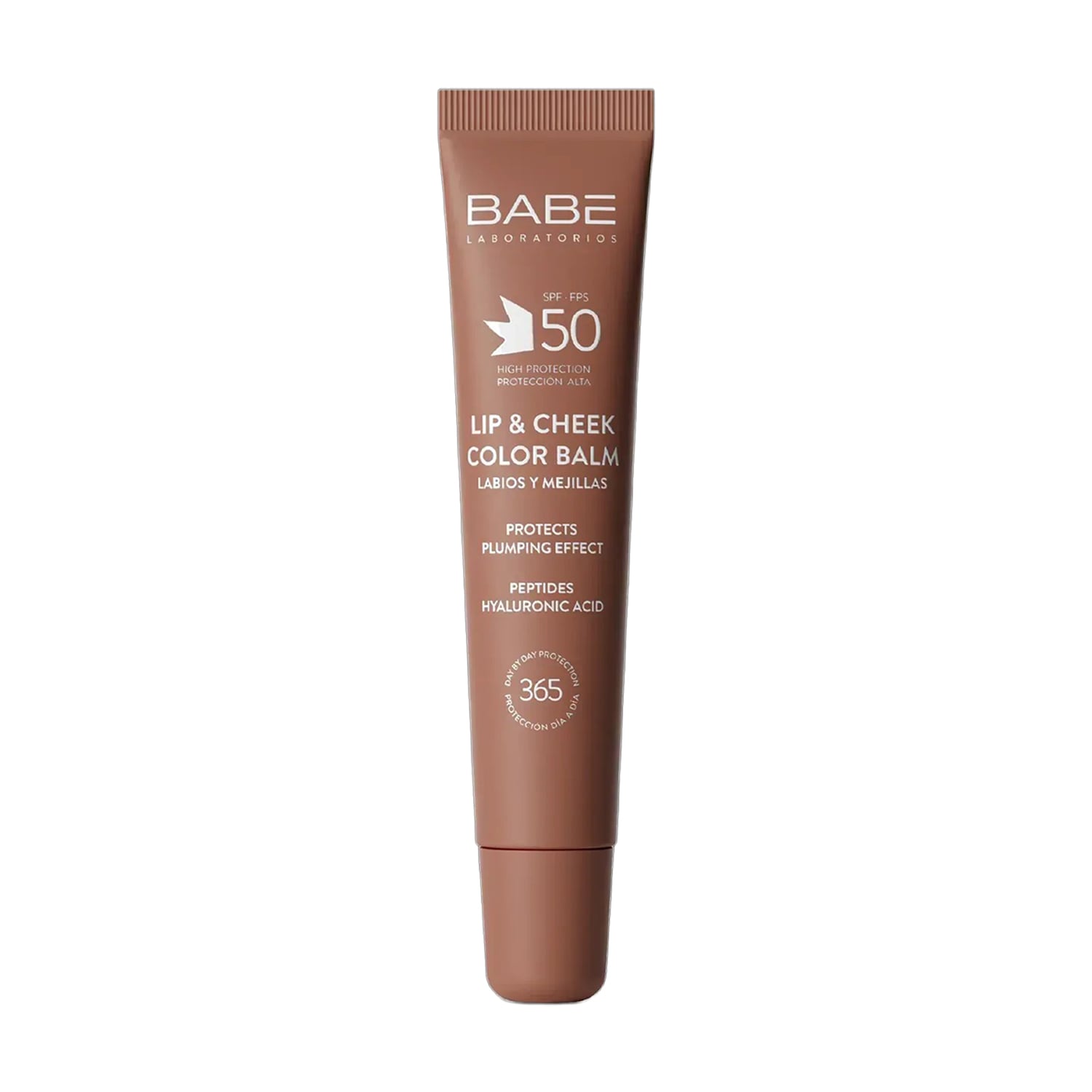 Бальзам-тінт для губ та щік BABE Laboratorios Lip &amp; Cheek Color Balm SPF 50 з гіалуроновою кислотою та пептидами, Mocha, 20 мл